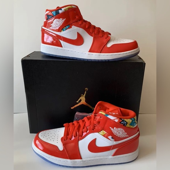 Air Jordan 1 Mid SE, Chile Red / White, Men's Size 10, DC7294 600, NEW WITH BOX! - Picture 2 of 11